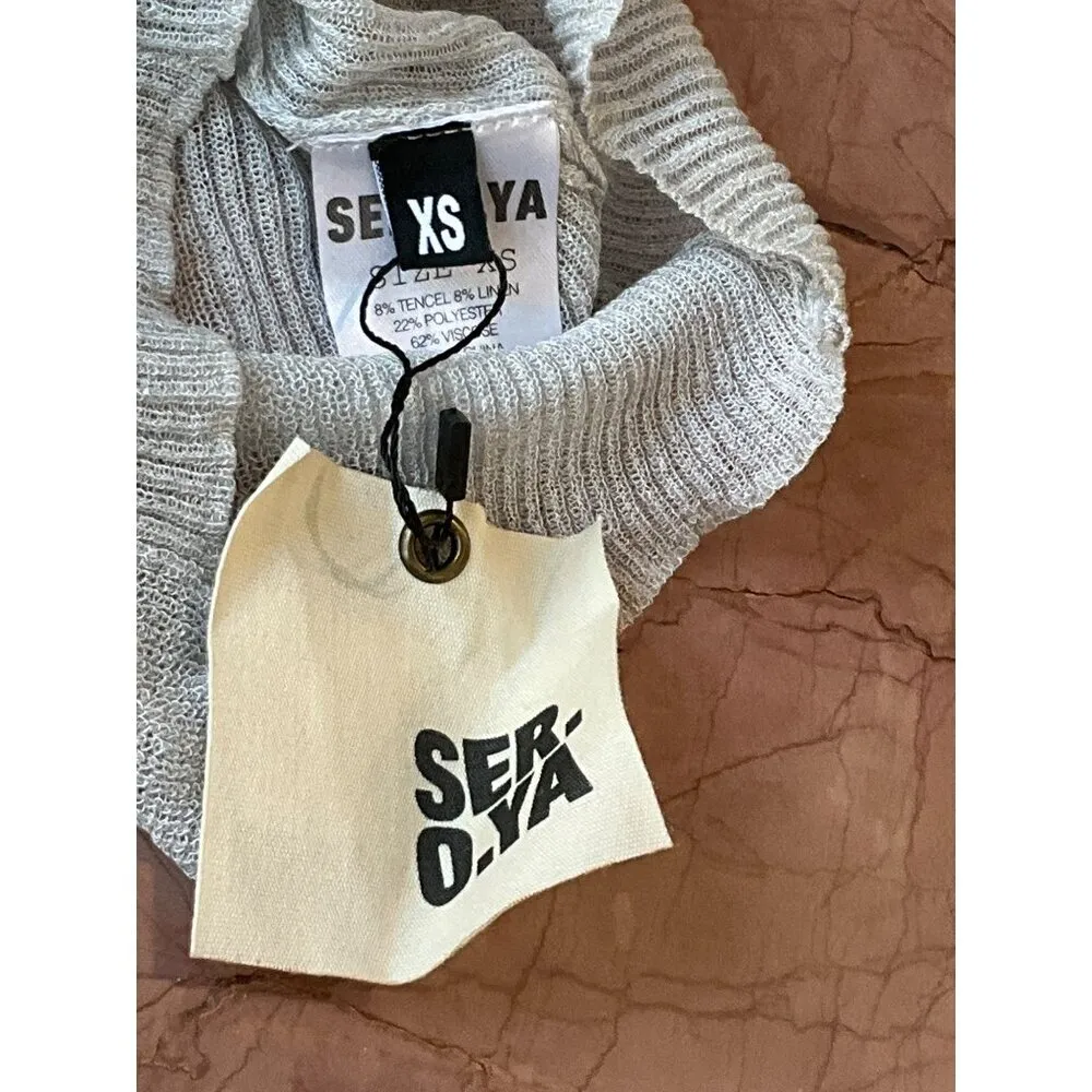 SER.O.YA Piper Sweater in Silver XSmall New Womens Turtleneck Knit Top Size XS - Image 8
