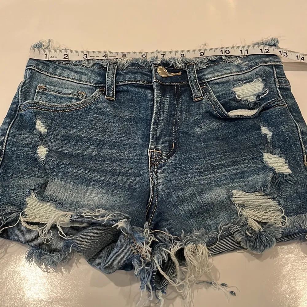 Vervet By Flying Monkey Cutoff Frayed Shorts Size XS Blue - Image 4