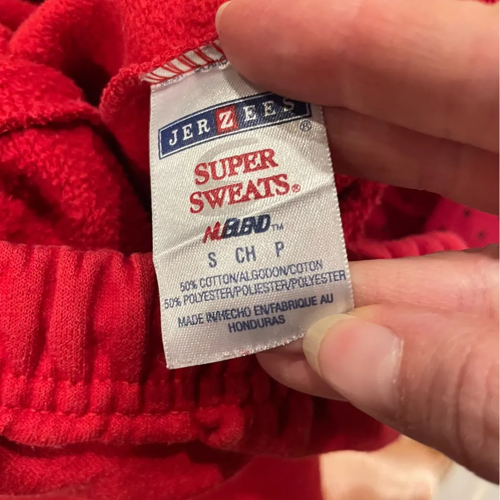 Soft distressed Jerzees swim dive sweatpants elastic waist tapered y2k - Image 5