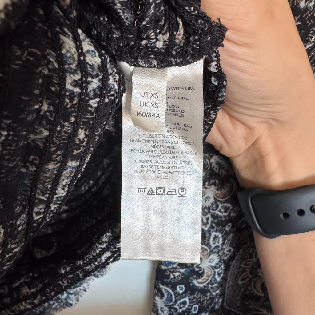 Free People Smocked Tiered Paisley Cropped Top in XS - Image 5