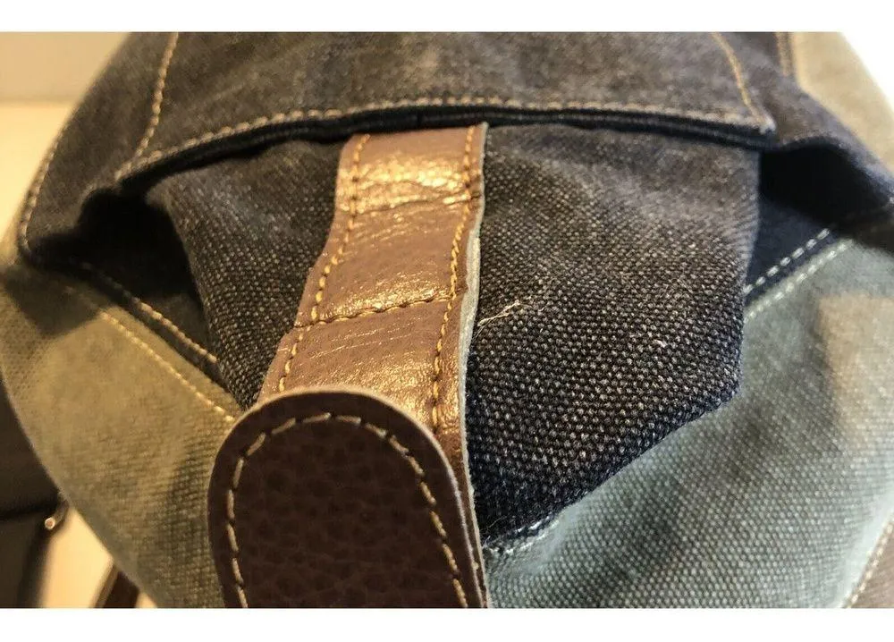 Winkine Multi Colored Striped Hand Bag Tote Double Handle Shoulder Purse X Large - Image 6