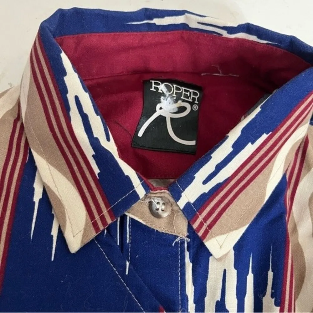 ROPER Abstract Aztec Print Western Cowgirl Shirt Vintage 90’s Size M - Image 5