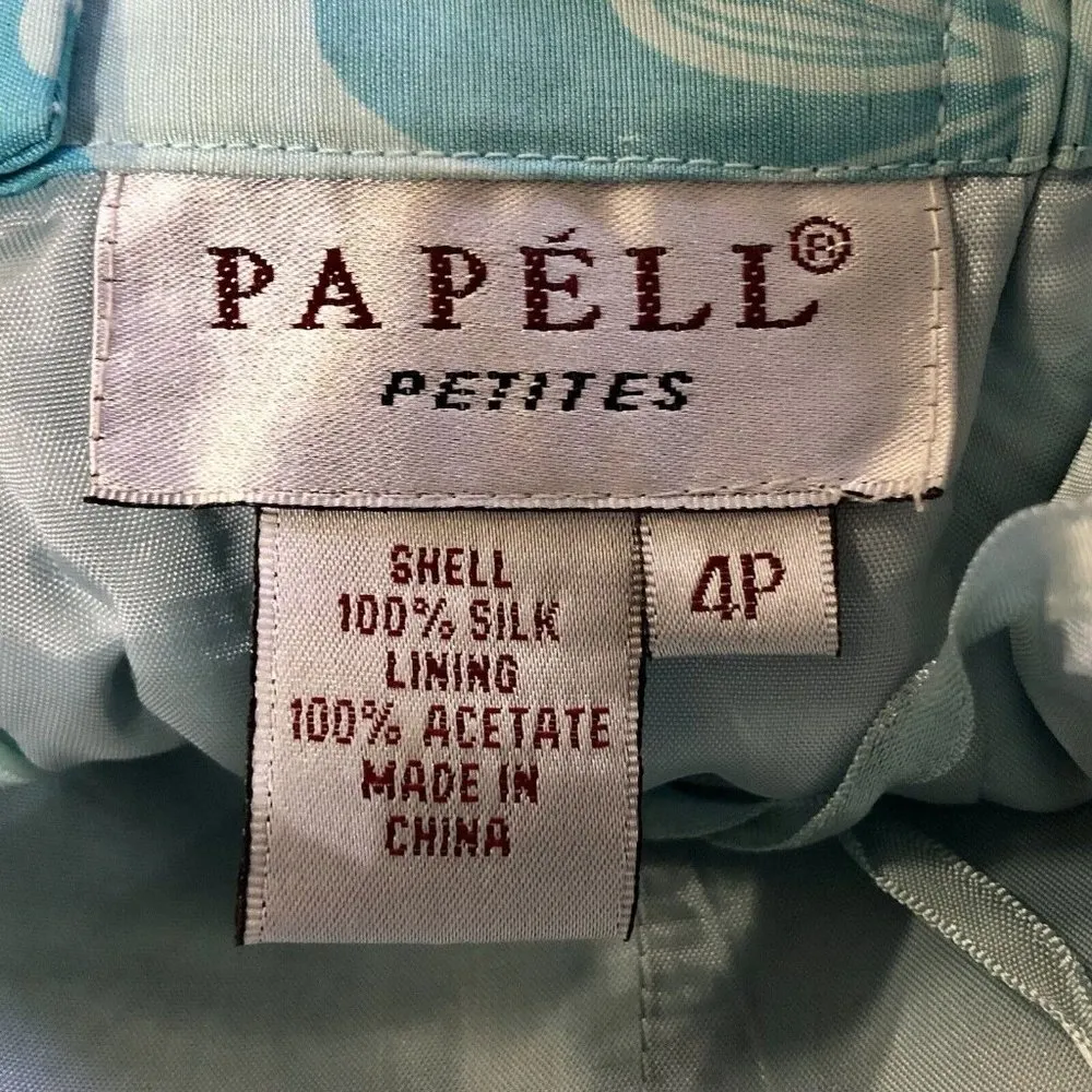 Vintage Papell Petites Pants Womens 4P Used 100% Silk Beaded - Image 9
