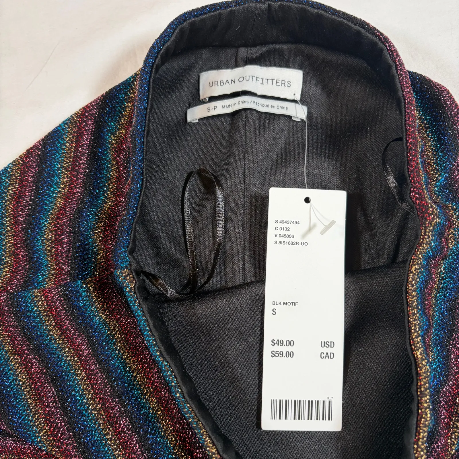 Urban Outfitters NWT mini skirt. Rainbow sparkly stripes. Knit. Size S - Image 5