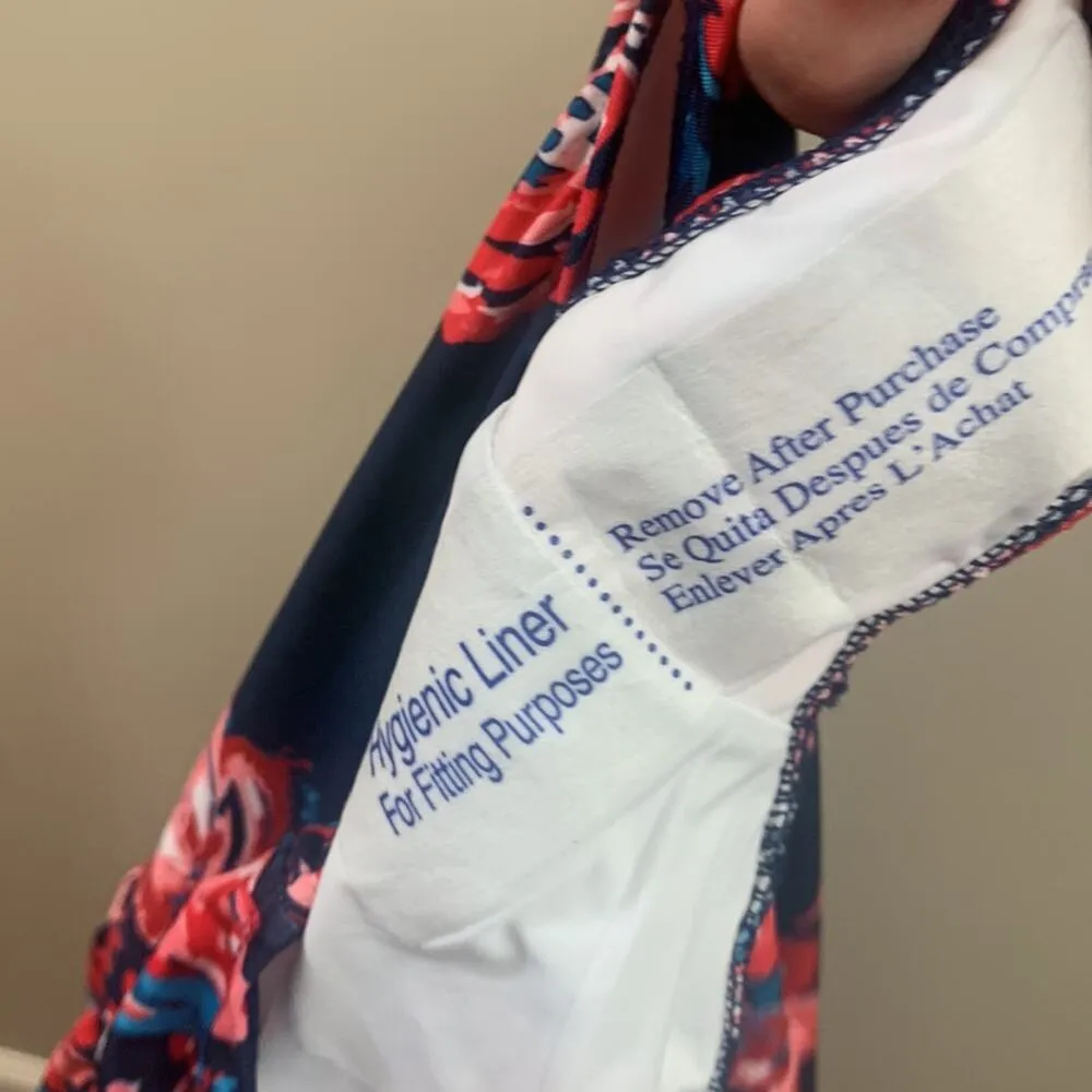 High Drive by ModCloth Deep V-Neck Floral Navy/Red One-Piece Bathing Suit - Image 8