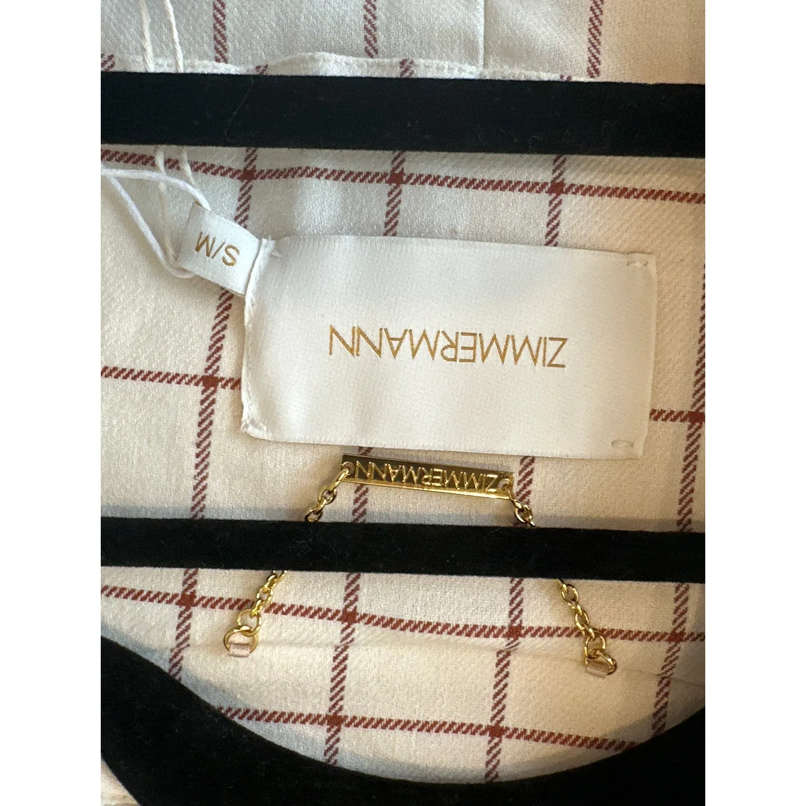 Zimmermann NWT Dancer Duster Trench Coat Ivory Check S/M $1735 - Image 5