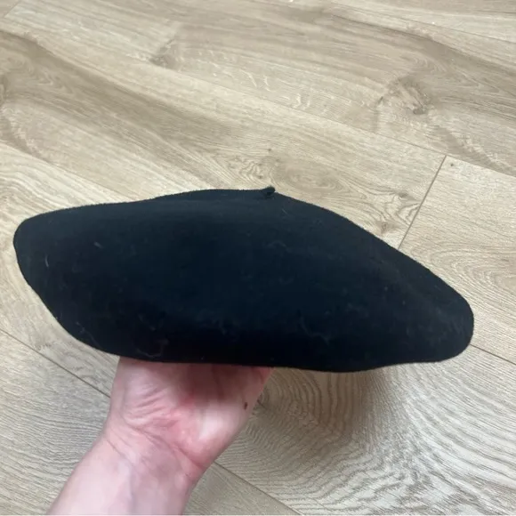 Vintage French beret hat black - Image 2