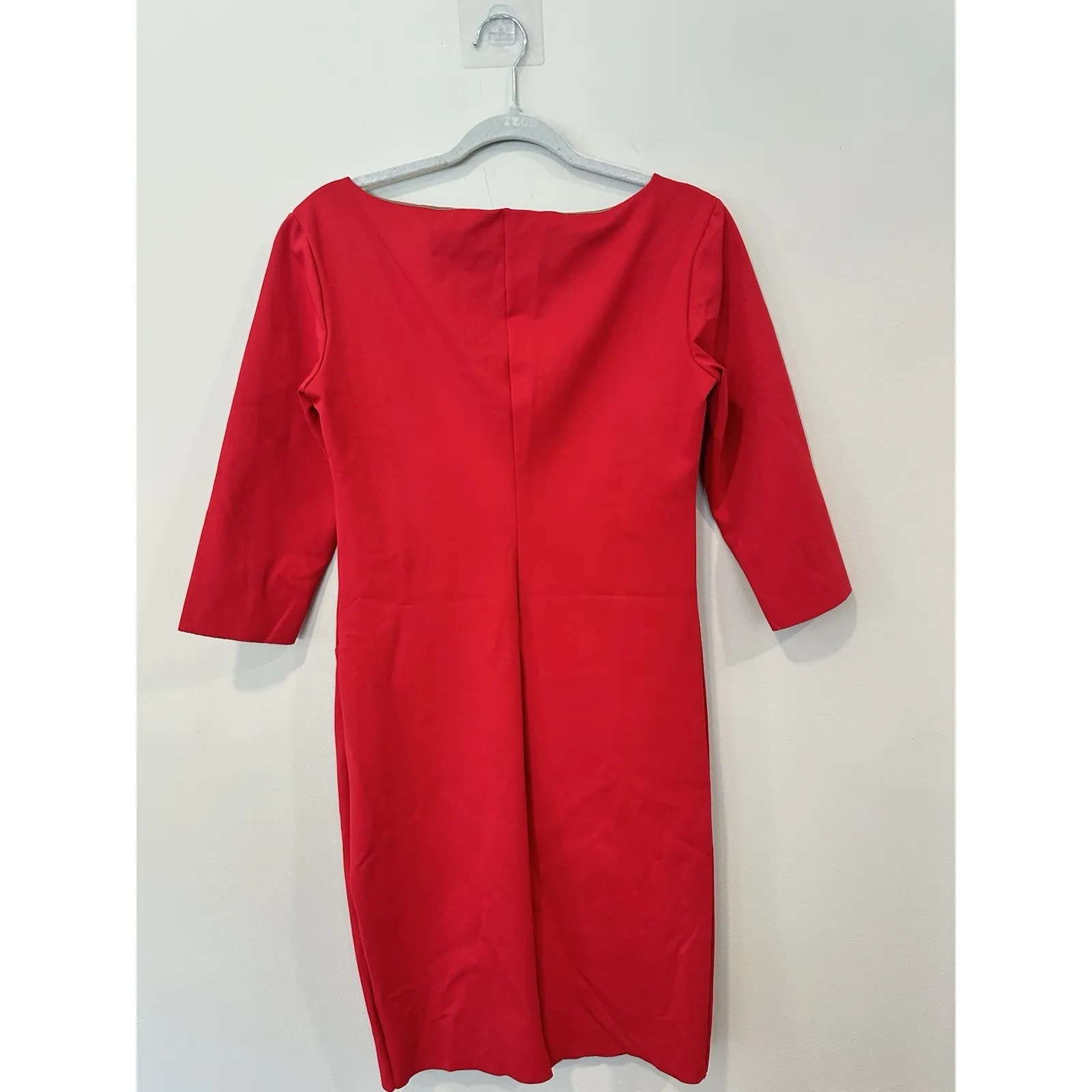 Trina Turk Red Knee Length Dress Size 10 With Slid 3/4 Sleeves 2133 - Image 4
