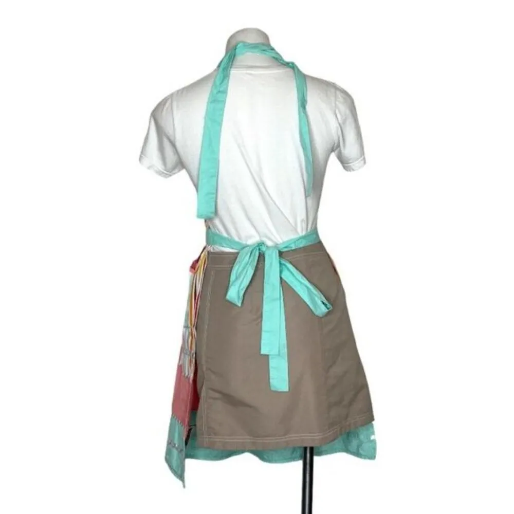 SUR LA TABLE Bib Apron Pastel Colors Neck Tie Waist Tie Ribbon Trim OS - Image 2
