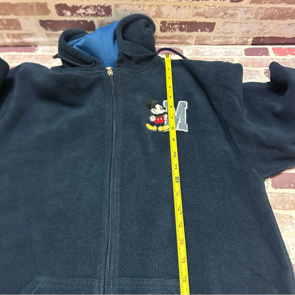 Disney Womens  Mickey Mouse full zip Sweater Blue size L - Image 8