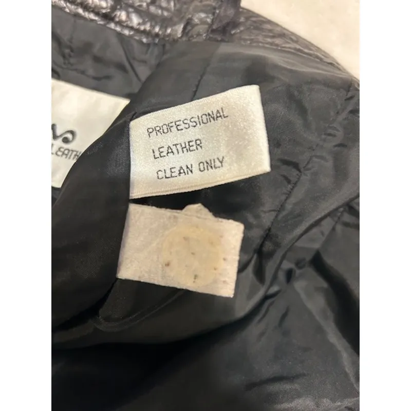 WILSONS Black Genuine Leather Luxe Snake Reptile Textured Skirt Vintage MEDIUM - Image 8