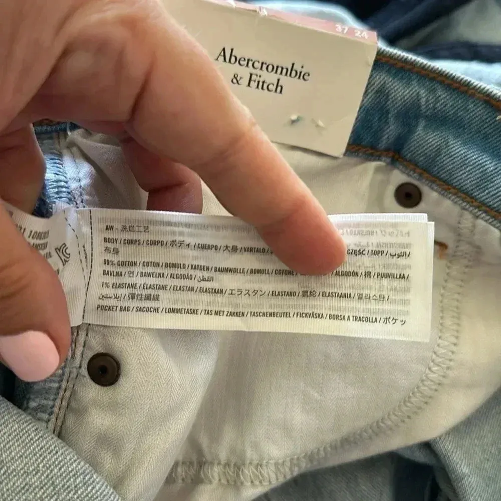 NWT Abercrombie & Fitch The Mom Short High Rise Plus Sz 37/24 - Image 7