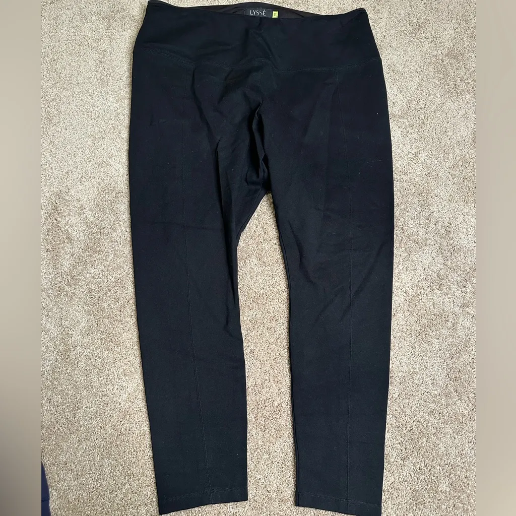Lysse Plus Size Center Seam Ponte Skinny Leg Leggings Black Size 3X - Image 2