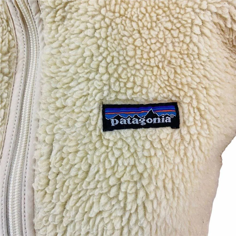 Patagonia Synchilla High Pile Full Zip Fleece Cream Jacket Medium - Image 2