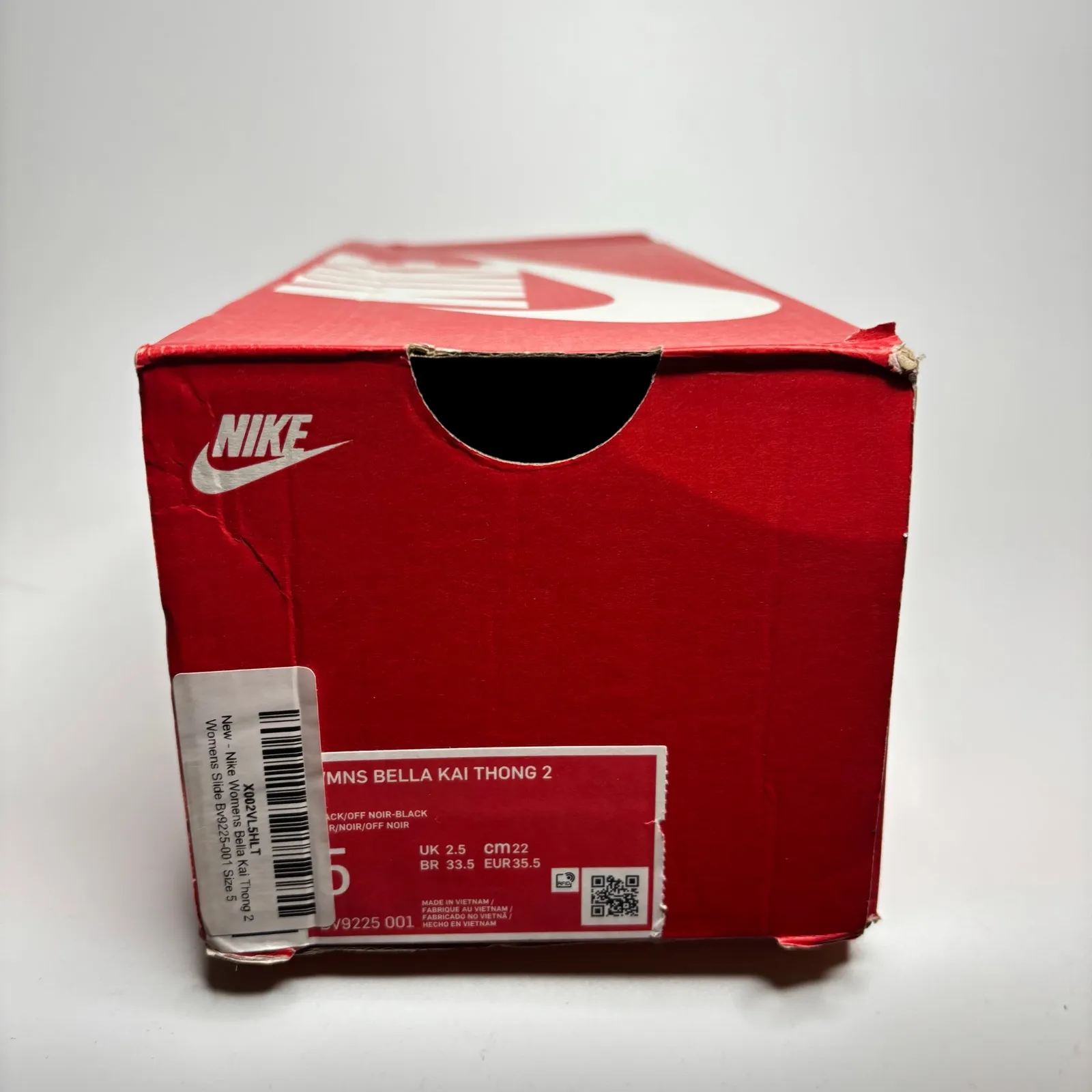 Nike Womens Bella Kai Braided Thong Flip Flop Sandals in Black - Image 9