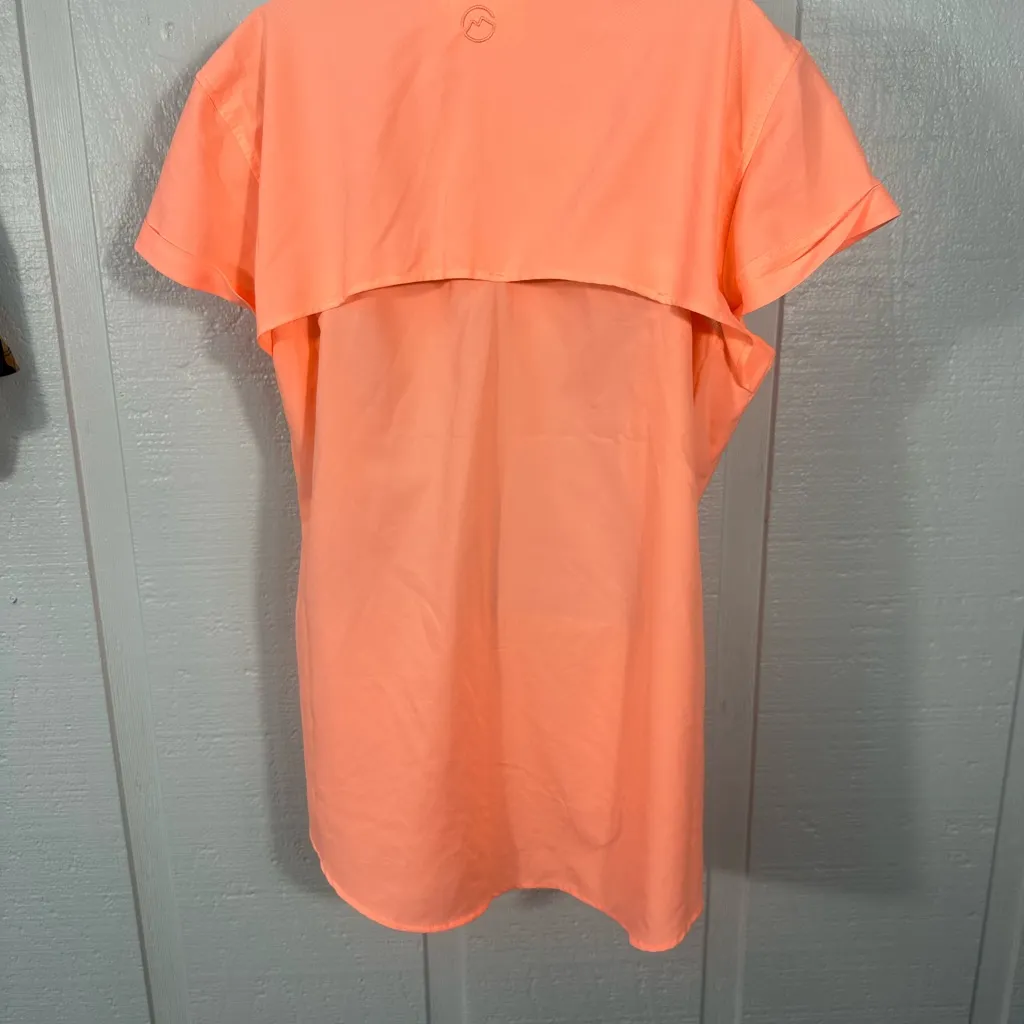 Magellan Orange Short Sleeve Button Down Womens Top Size XL EUC - Image 5
