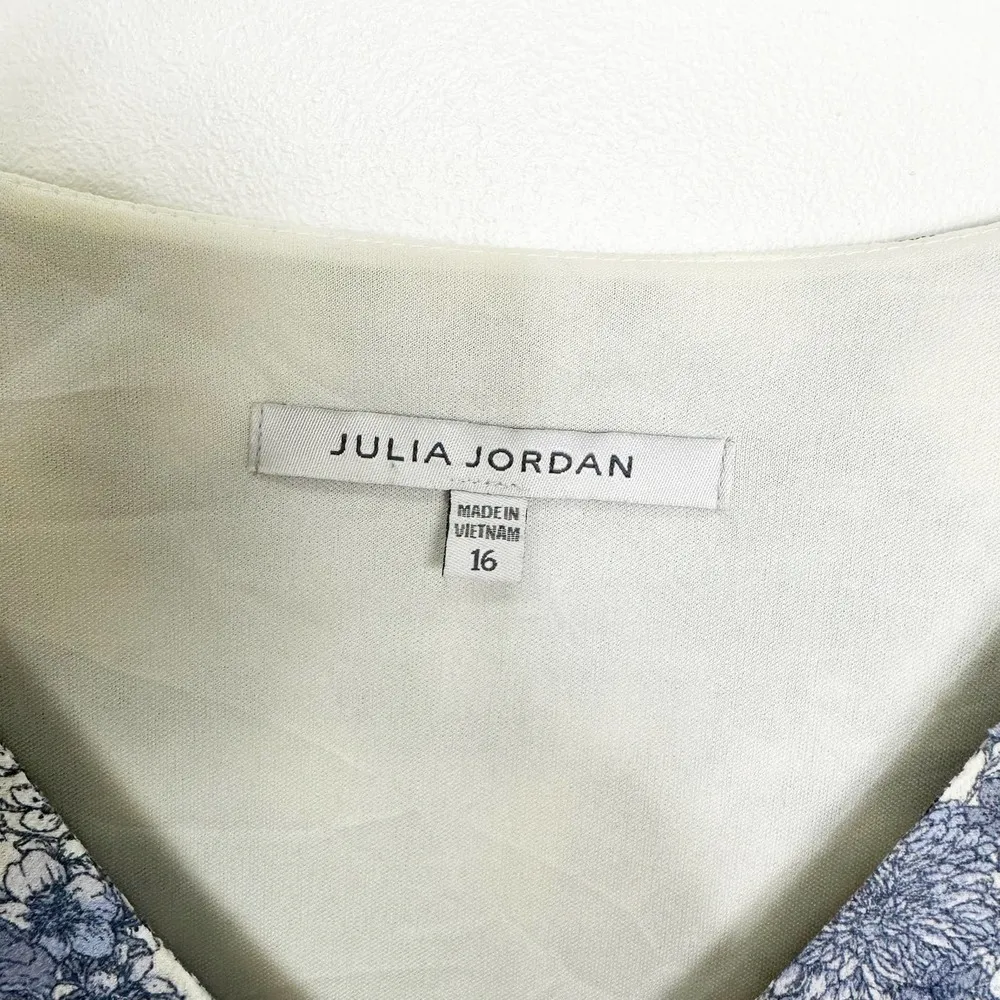 Julia Jordan Floral Print Button Front Puff Sleeve Dress 16 - Image 8