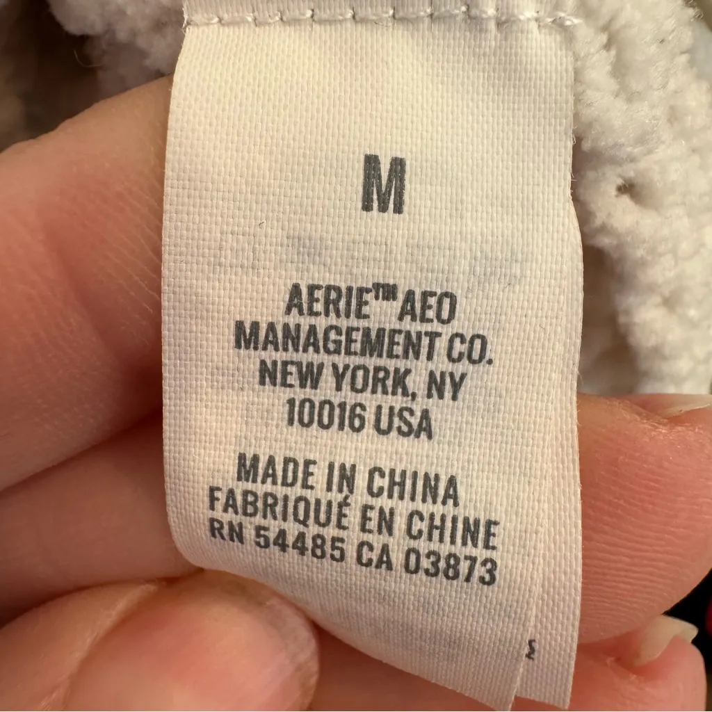 Aerie Oversized Turtleneck Chunky Knit Sweater Cream Beige M Cozy Neutral - Image 3