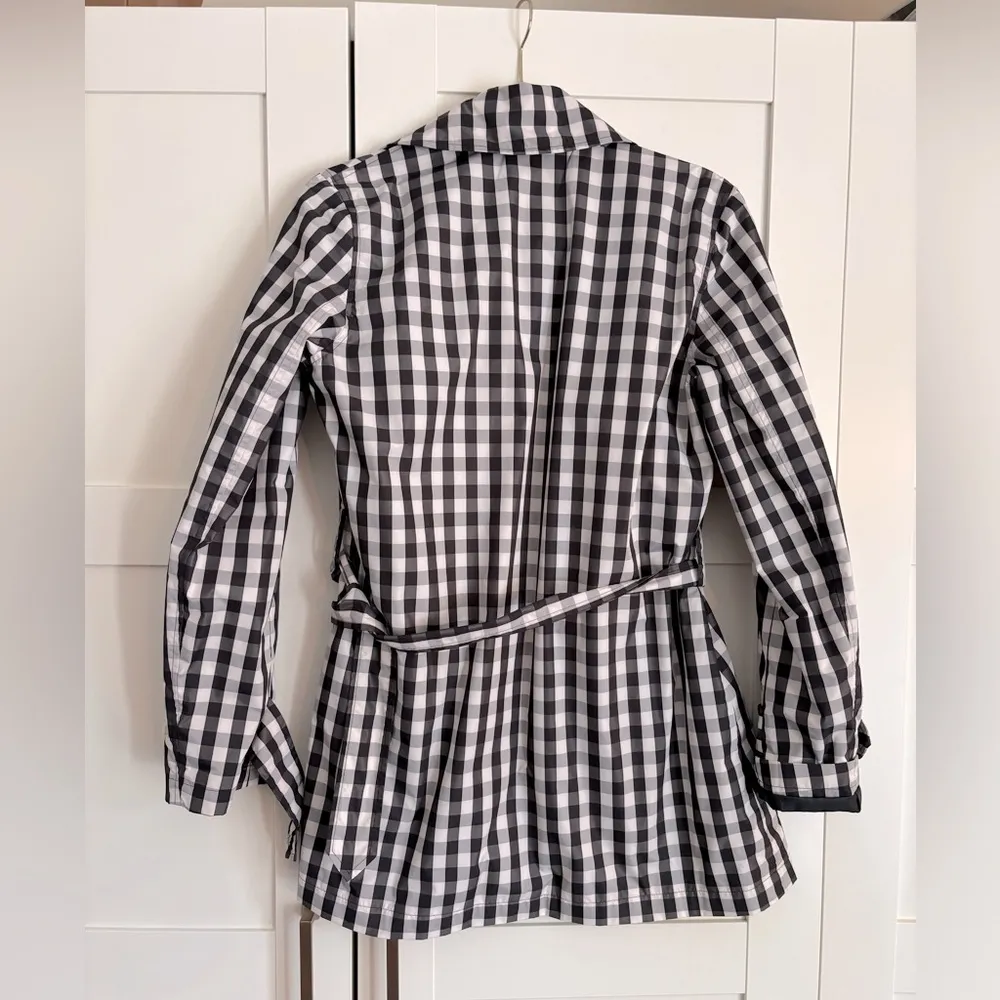 Chaps preppy gingham checkered women's raincoat size small - Image 2