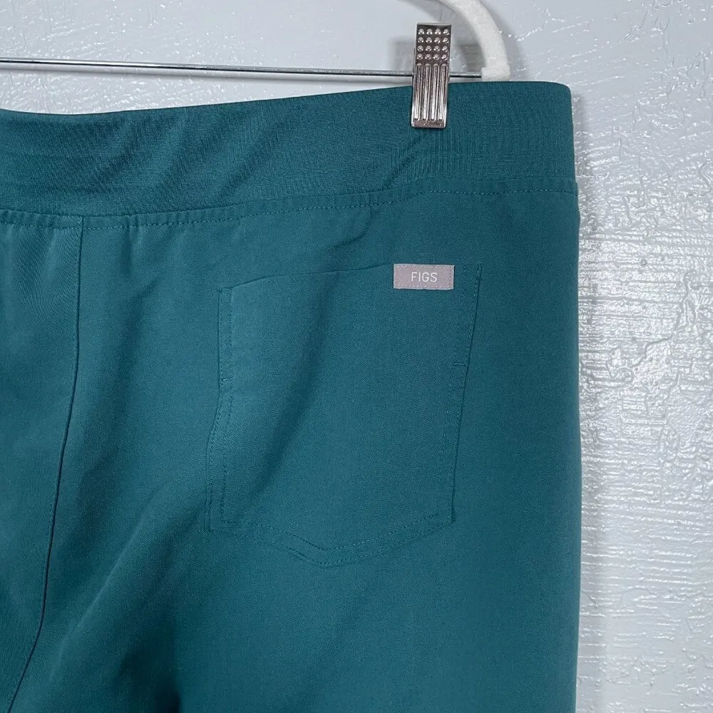 Figs Women XXLP Petite Teal Blue Zamora Jogger Scrub Pants Pocket Yoga Waistband - Image 8