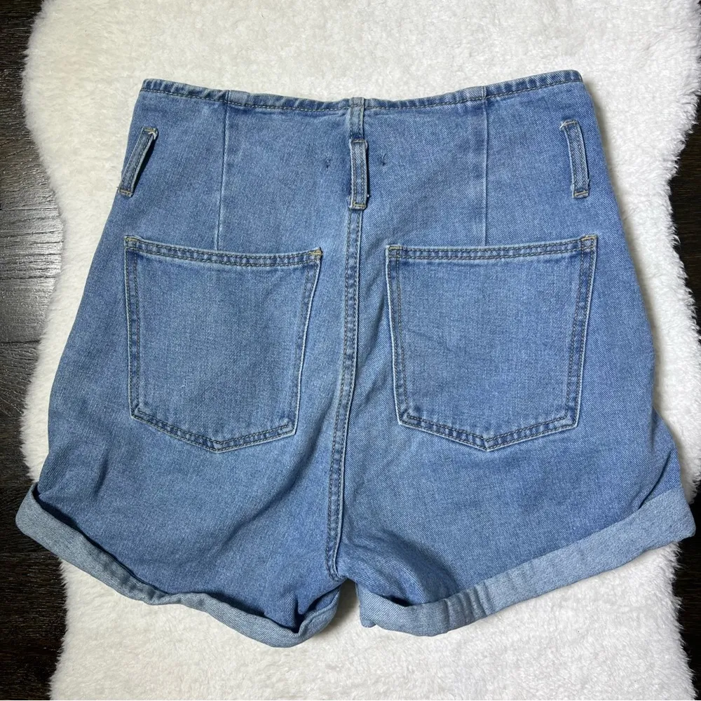 Nasty Gal High Rise Paperbag Denim Shorts - Image 6