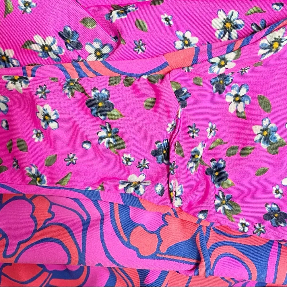 Maaji Reversible One Piece Swimsuit Size Small Floral Psychedelic Pink Halter - Image 13