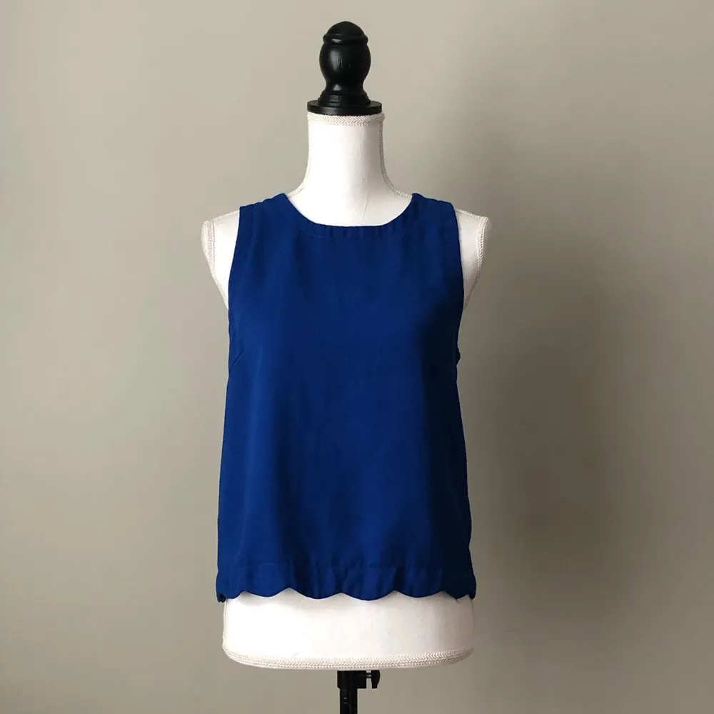 Tobi Blue Scalloped Sleeveless Tank Size S - Image 7