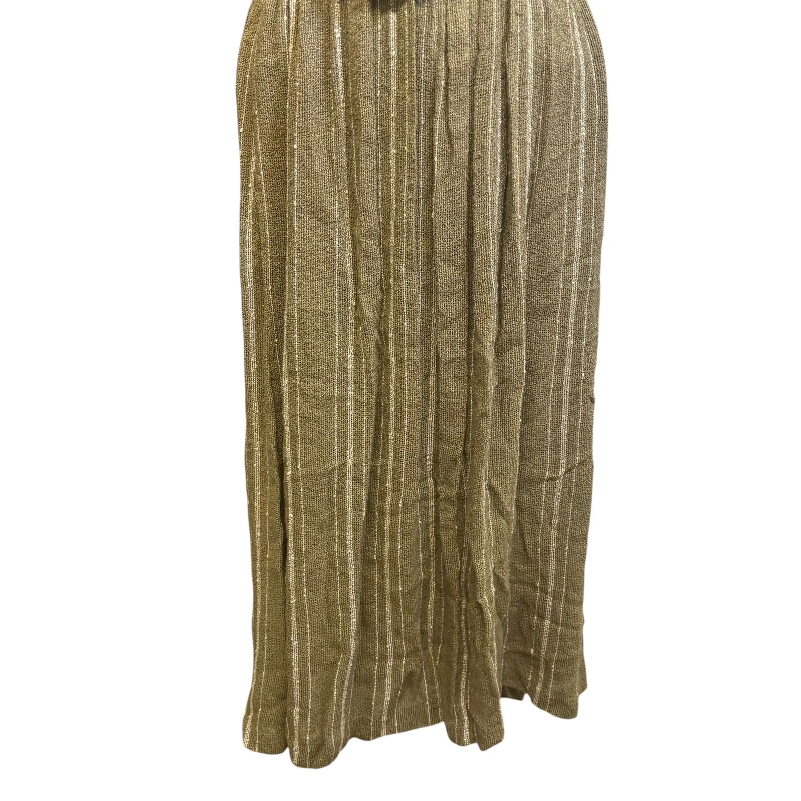 Vintage Sybil California Striped Maxi Dress Batwing Sleeve Belted Size‎ Medium** Tan - Image 4