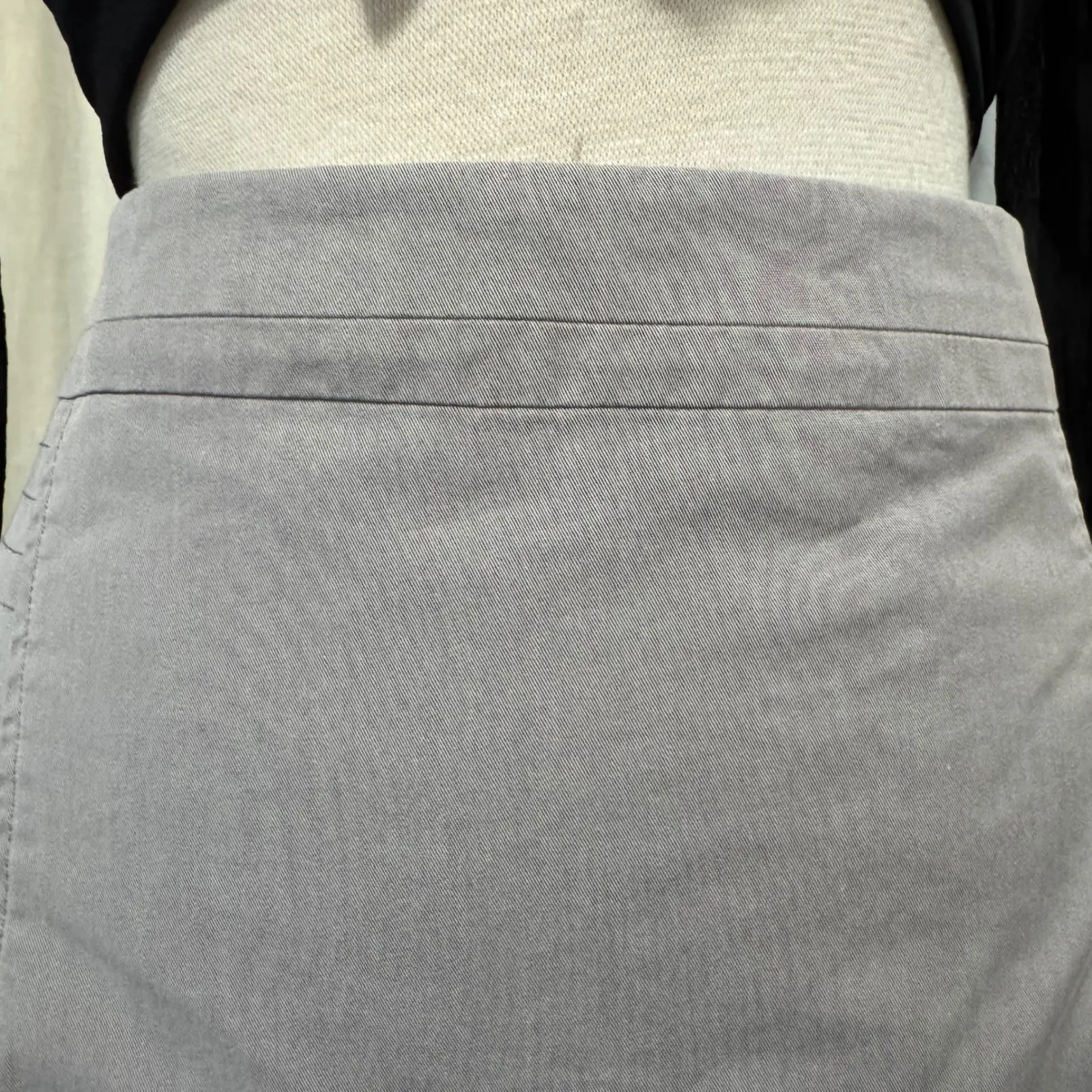 Worthington Women Gray A Line Knee Length Skirt Size 16 Zipper Closure Cotton - Image 5