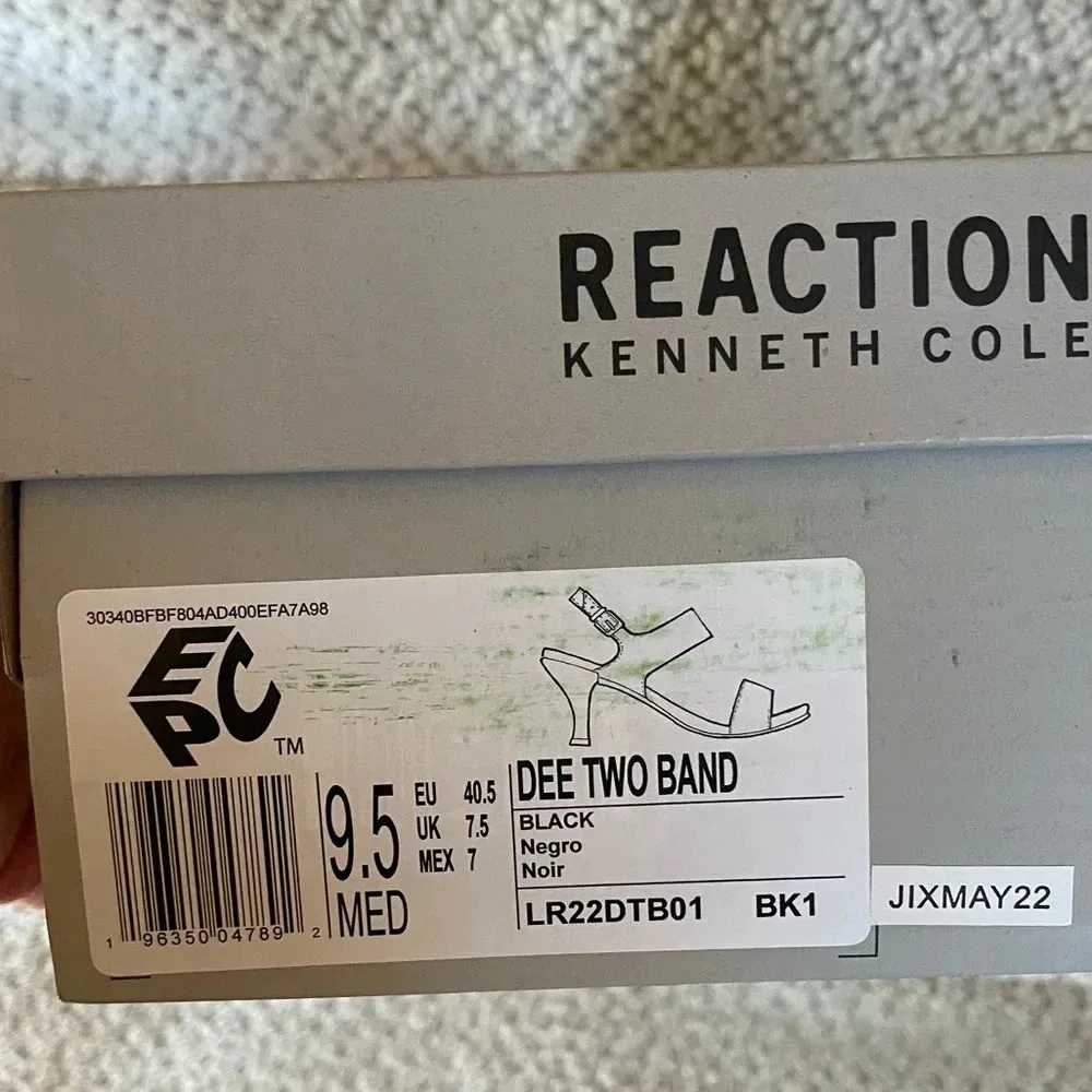 Kenneth Cole Reaction Black Croc Embossed Dee Two Band Slingback Heel - Image 8