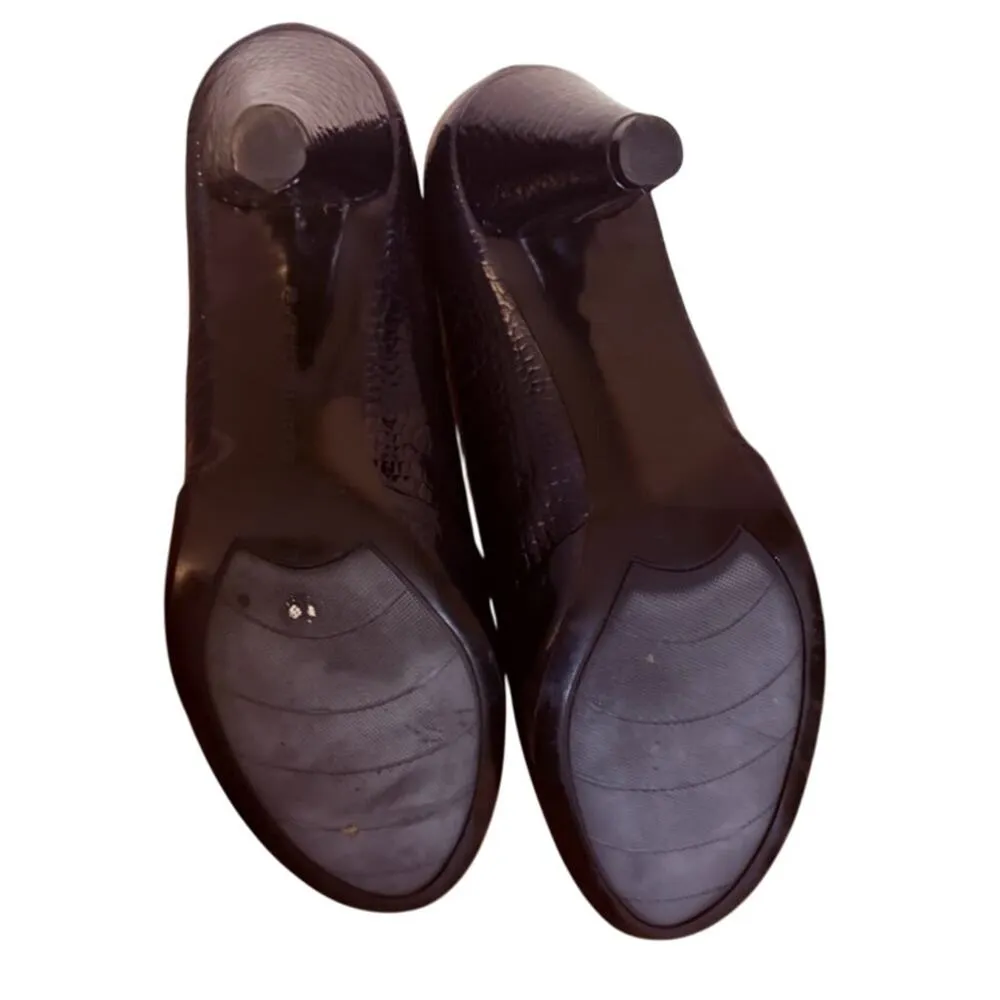 Bandolino Amoire Women Navy Snake Skin Open Toe Heel Shoe Size 7M - Image 6