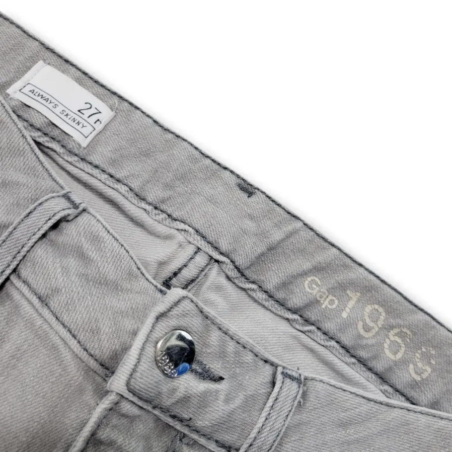 Gap Jeans Size 27 W29"L28" GAP 1969 Always Skinny Jeans Stretch Gray Denim Pants Women's Jeans - Image 6