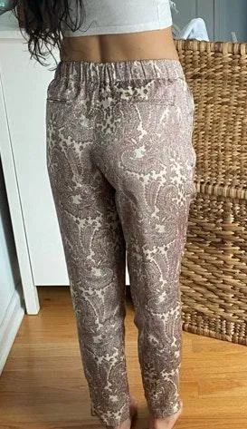 Paisley Print Silky Trouser Pants - Image 4