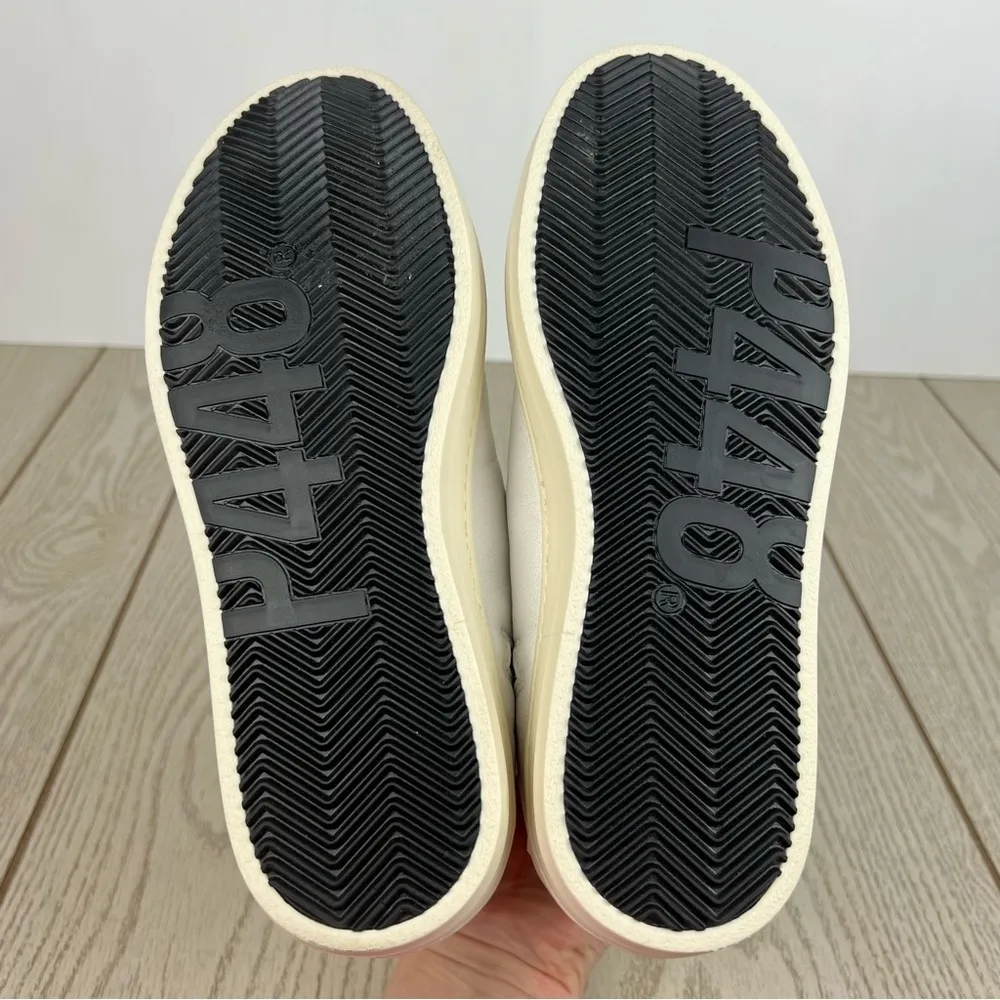 P448 Faux Fur Lined Fanti High Top Sneakers 38 Yellow/Grey Silver $348 - Image 10