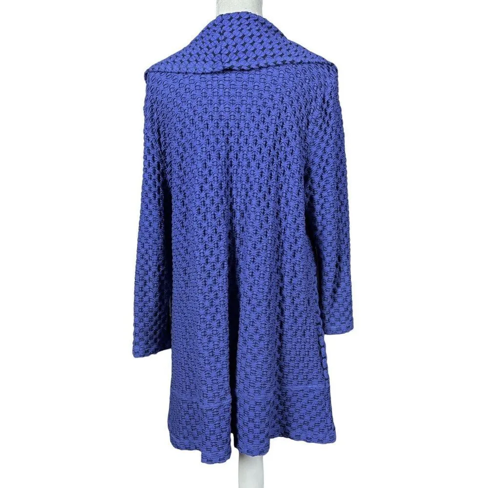 Ali Miles Tunic Top Size XL Long Lagenlook Flowy Artsy Relaxed Art to Wear Purple - Image 3