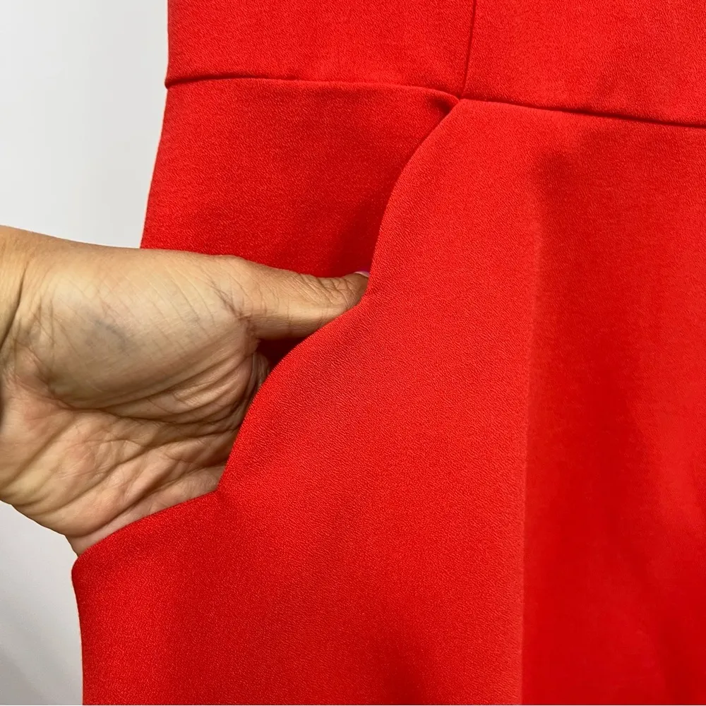 NWT Market & spruce S orange red coral dress spaghetti straps open back pockets - Image 3