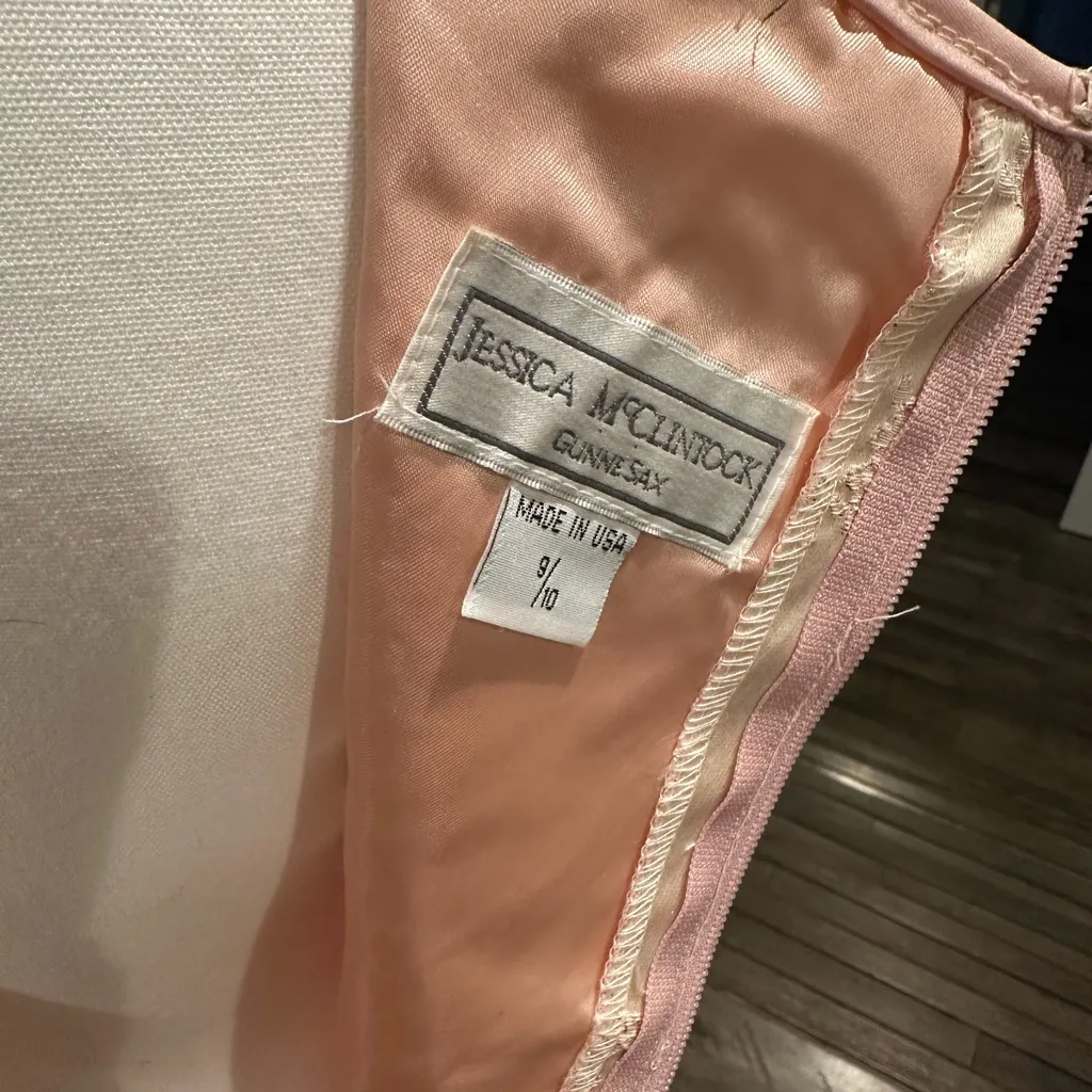 Vintage Prom Gown Jessica McClintock 90s Corset Pink | Gunne Sax - Image 10