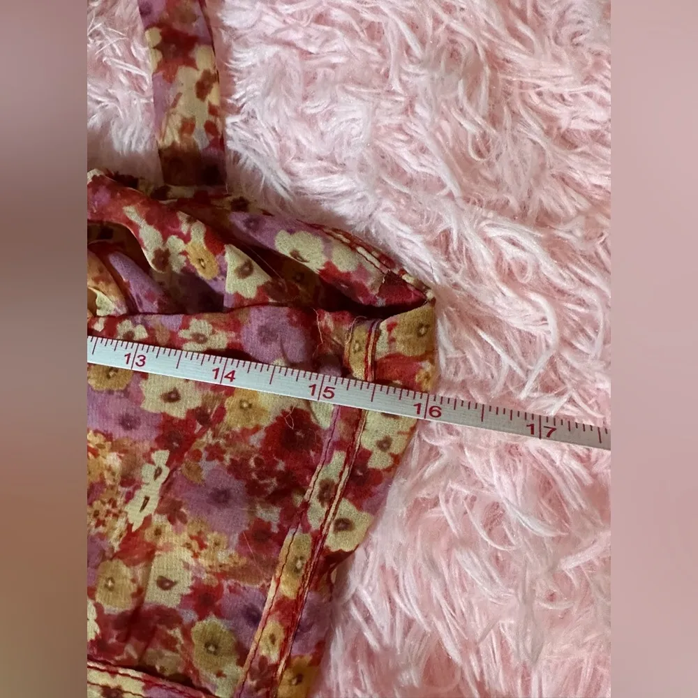 Chenopod Floral Corset Bodice Dress Womens Cute Fitted Sundress Red Size M - Image 8