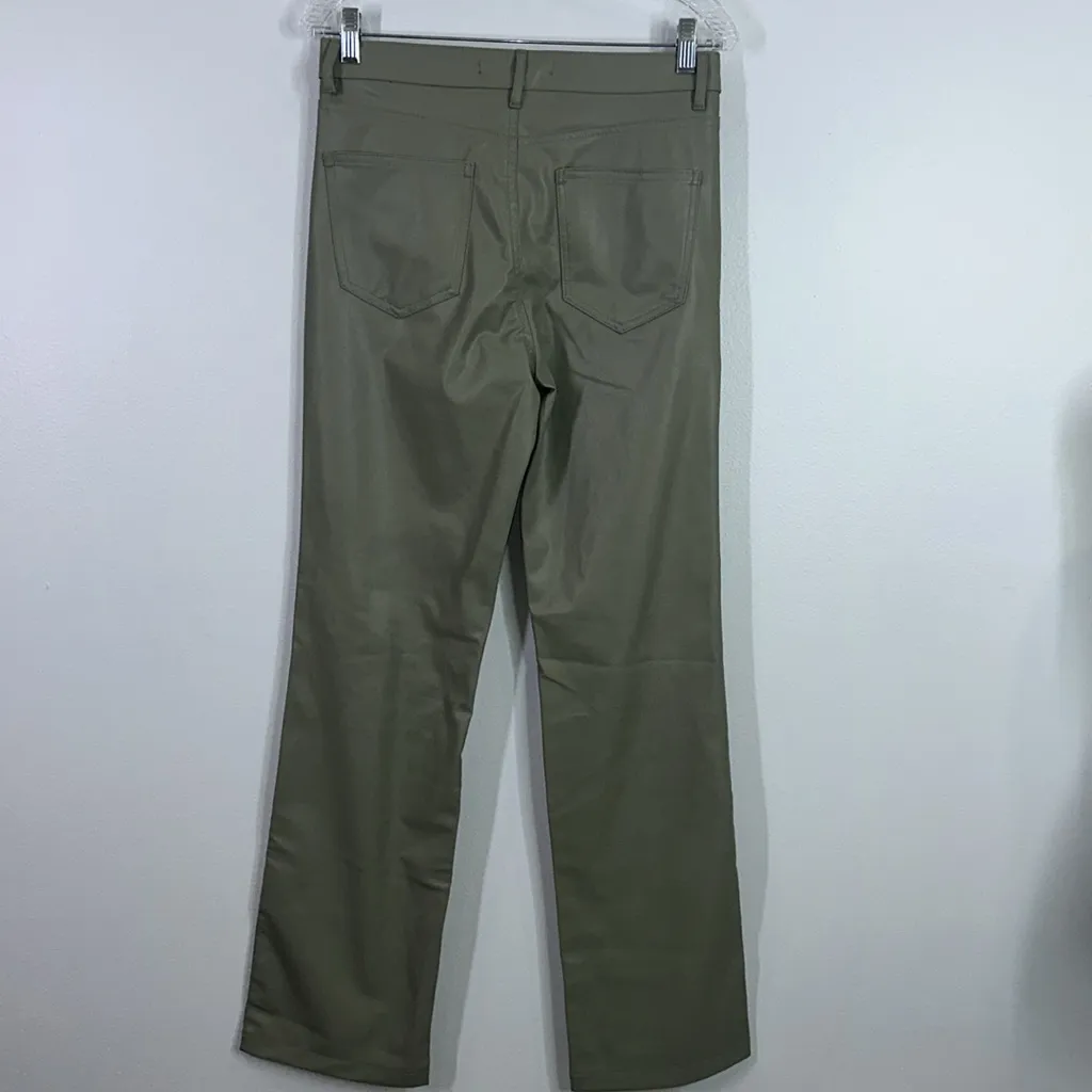 Zara faux leather sage high waisted pants size medium - Image 2
