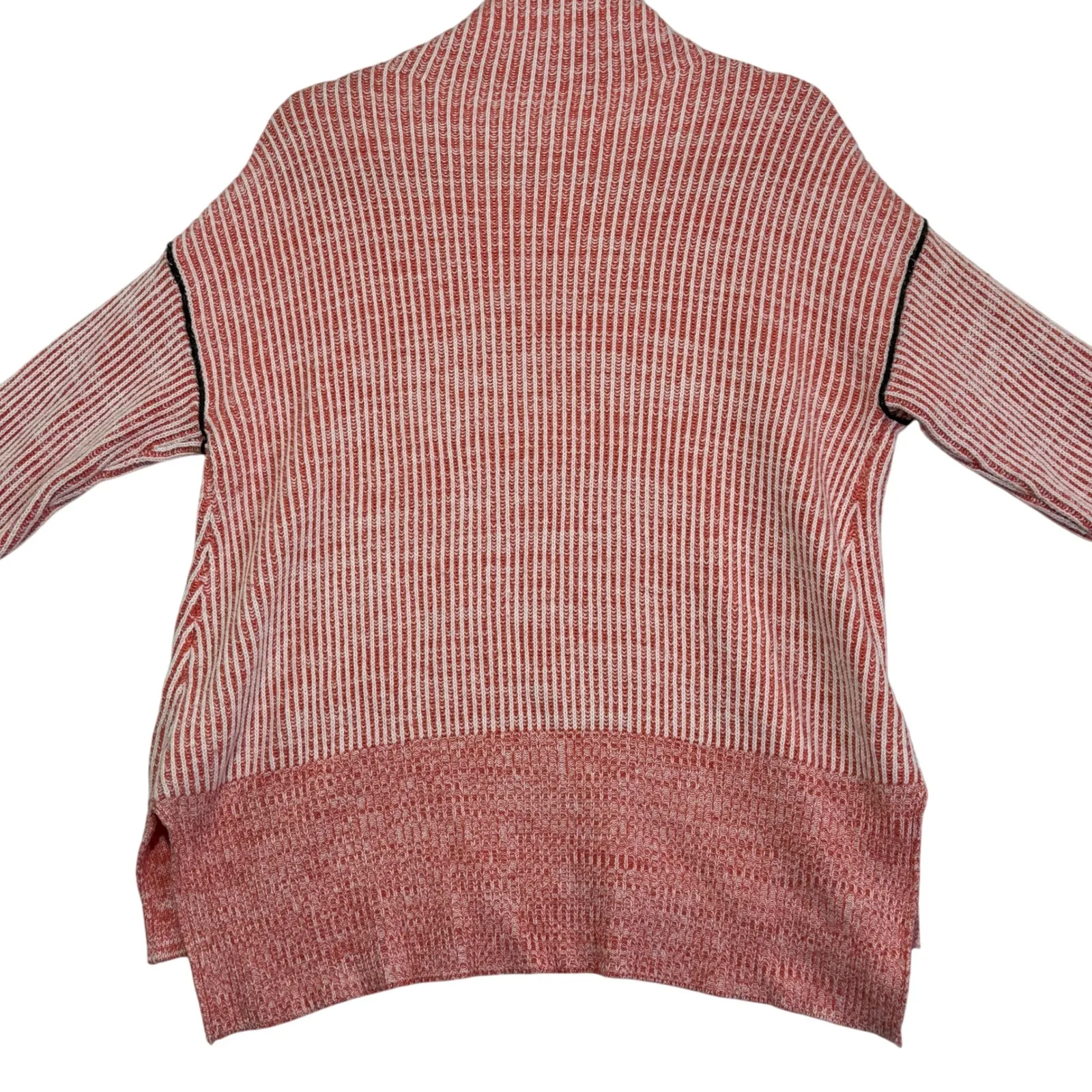 Soft Surroundings‎ Women's Small Pink Striped Cowl Neck Knit Sweater - Image 4