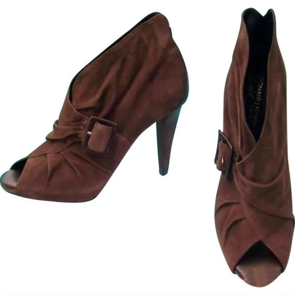 Donald Pliner Suede Leather Boot Shoe Pump New Open - Image 5