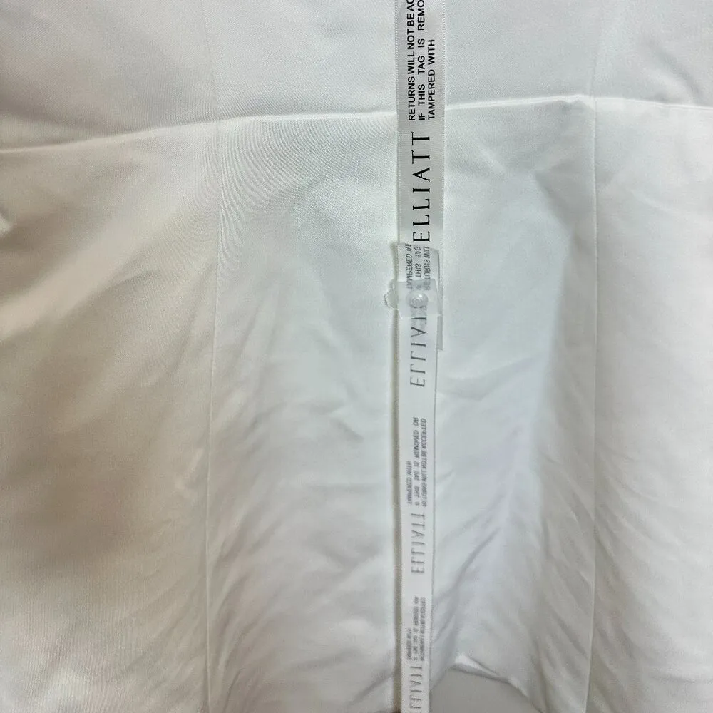 ELLIATT Amelie Square Neck Duchesse Satin Cocktail Minidress in Ivory Small - Image 11