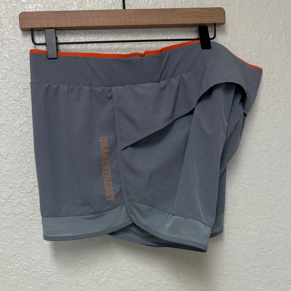 ORANGE THEORY Gray with Orange Athletic Shorts Size Large - Image 11