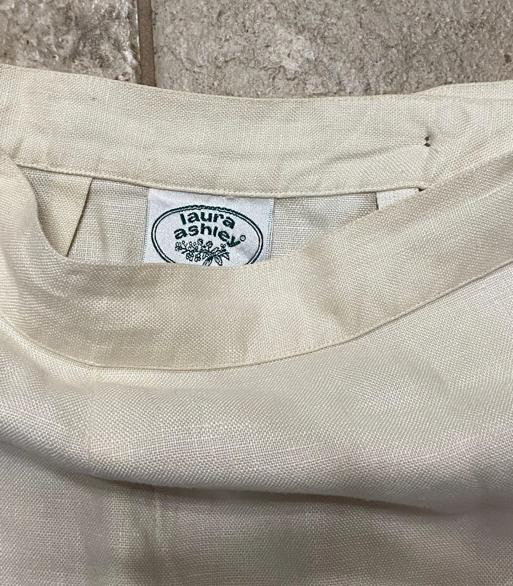 Vintage 90s  White Button Down Linen Skirt 🔥 - Image 5