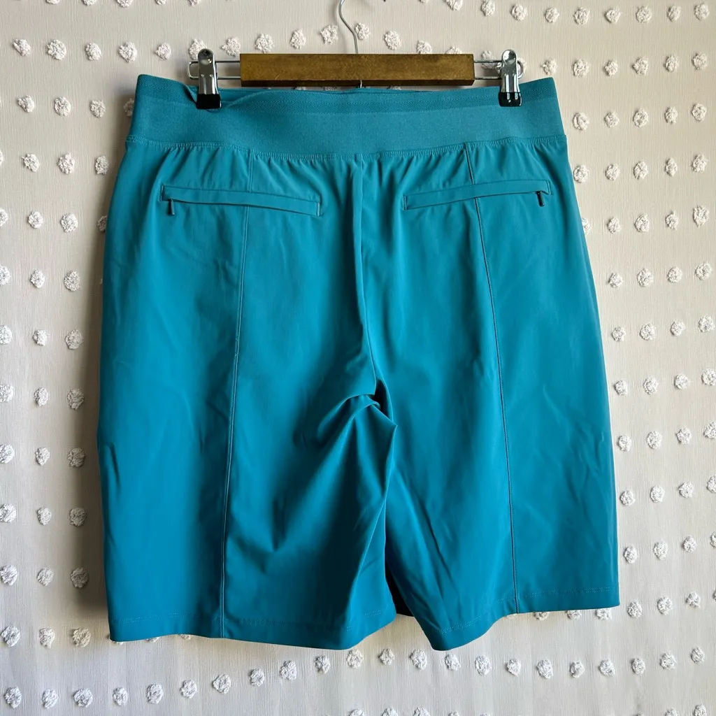 Athleta Cosmic Bermuda Shorts 10”‎ Inseam Sz 14 Teal Blue - Image 2