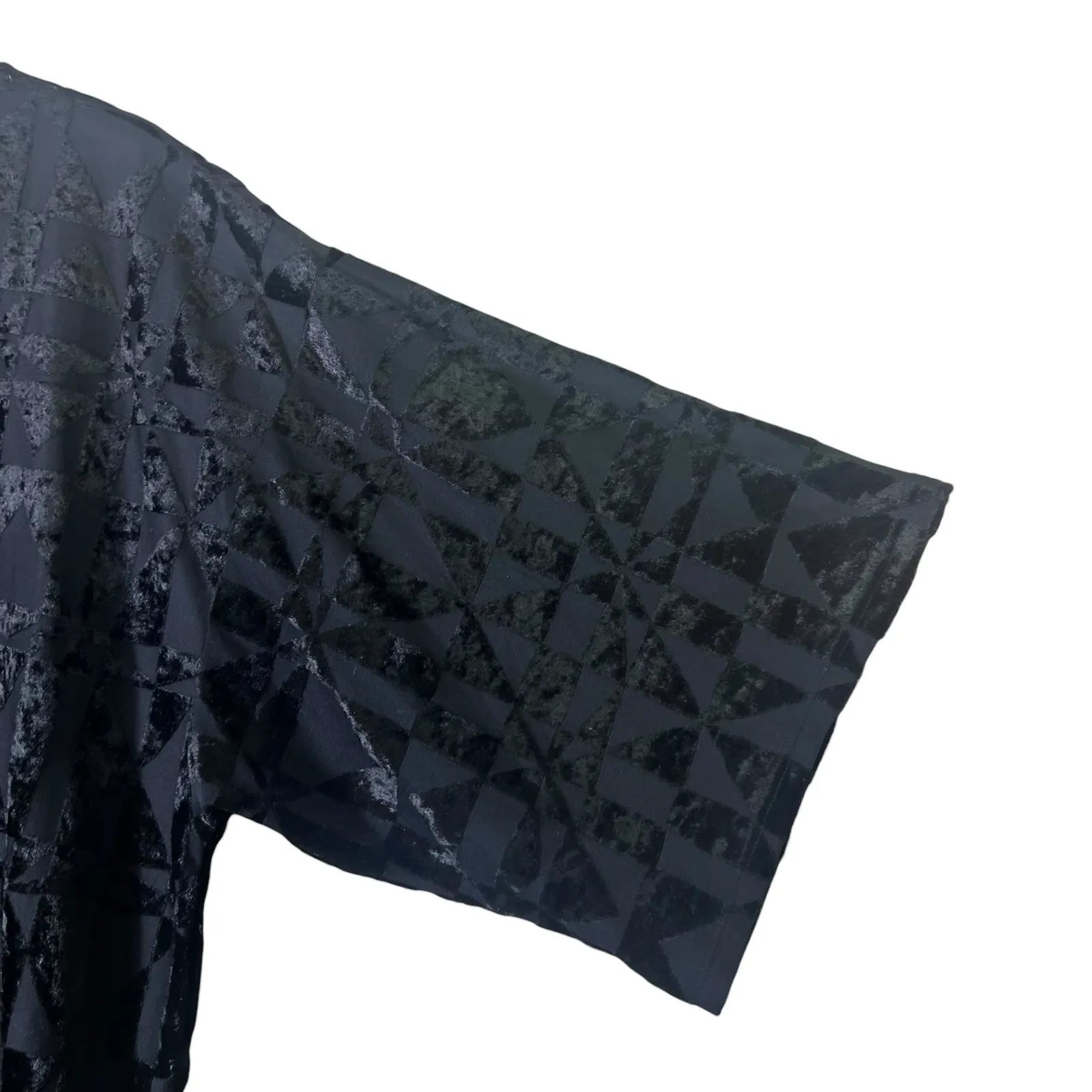 Cato Velvet Burnout Fringe Kimono Cardigan Womens 14 Black Glam Whimsygoth Boho - Image 3