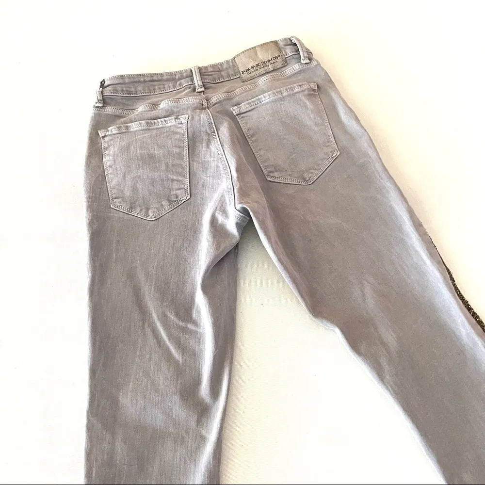 Zara Z1975 Crystal Sparkly Side Stripe Jeans - Image 11