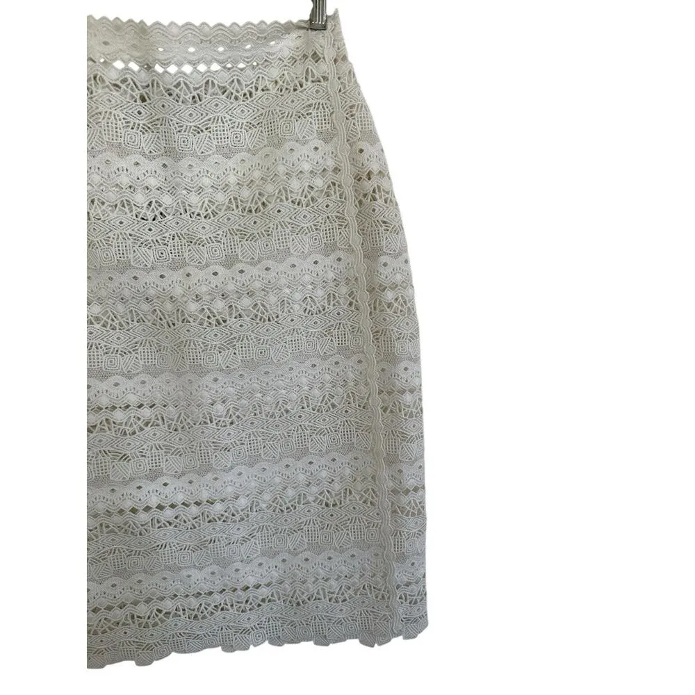 ERMANNO SCERVINO White Skirt Lace Pencil Wrap Lined Zipper Sz 40 NWT $1,655 - Image 8