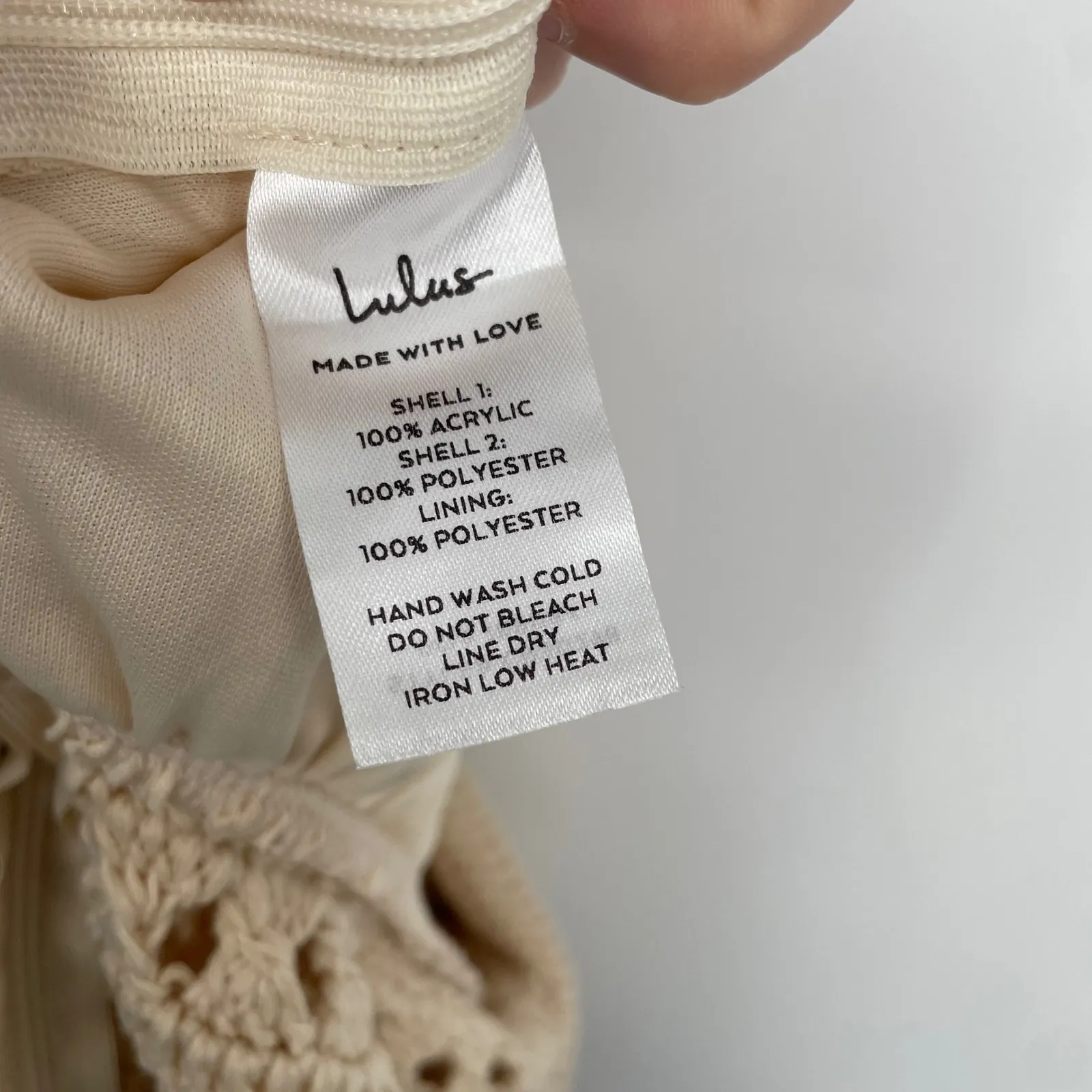 Lulus Crochet Knit Maxi Dress Cream Sleeveless Boho Beach Vacation XS - Image 6