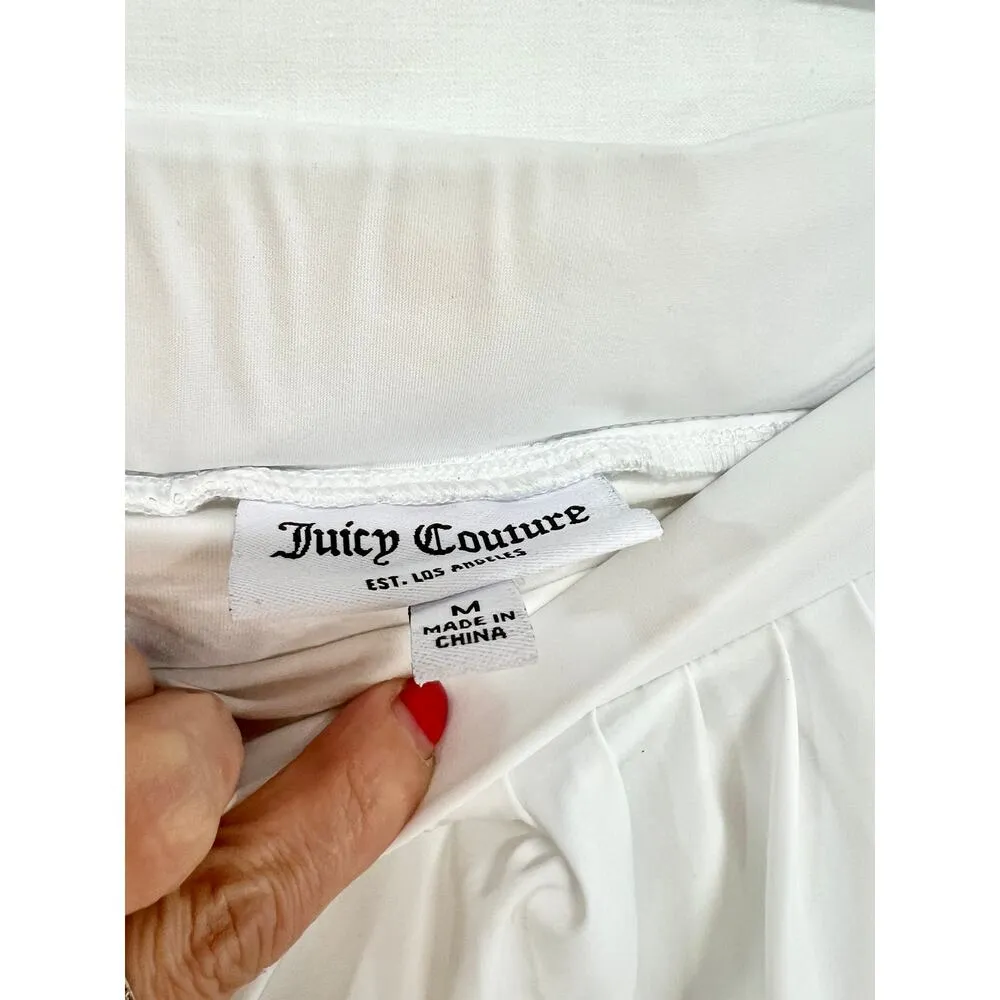 Juicy Couture High Waisted Pleated Skirt Tennis Short Liner White Women's Size M - Image 6